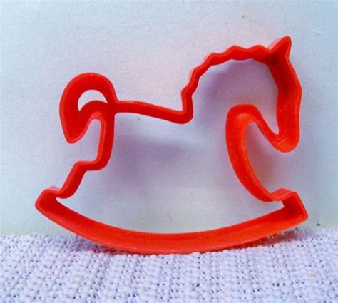 Rocking Horse Cookie Cutter 1960s Hard Red Plastic Etsy