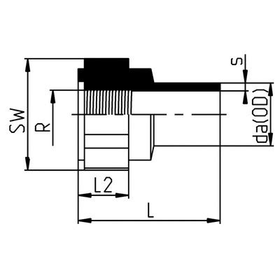 MyVink Agru PE100 RC Black Adaptor Socket F Single Walled PN16 MAFS