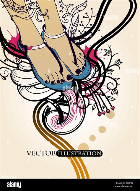 Pretty feet in sandals Stock Vector Images - Alamy