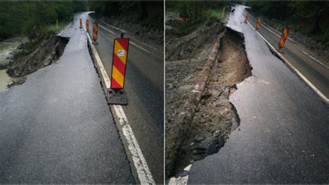 Un drum național din Apuseni s a surpat din cauza ploilor din ultimele