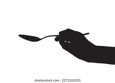 Hand Holding Spoon Silhouette Vector Stock Vector Royalty Free