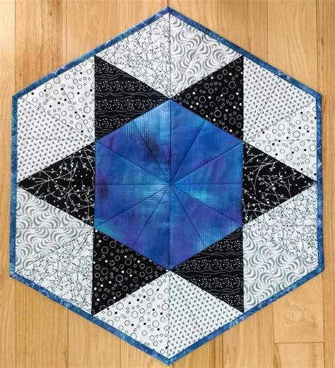 PDF Pattern For Hexagon Table Topper Etsy Quilted Table Toppers