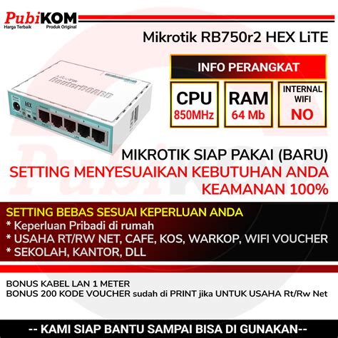 Mikrotik Full Setting Rb750r2 Hex Lite Siap Pakai Lazada Indonesia