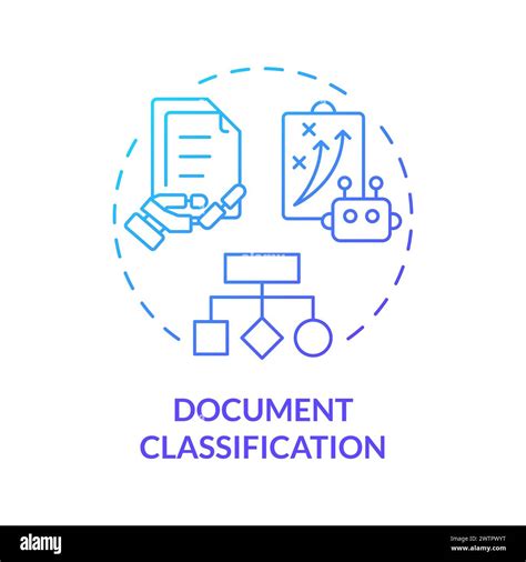 Document Classification Blue Gradient Concept Icon Stock Vector Image