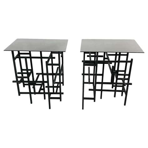 Pair of Sculptural Glass End Tables by Modernage For Sale at 1stDibs