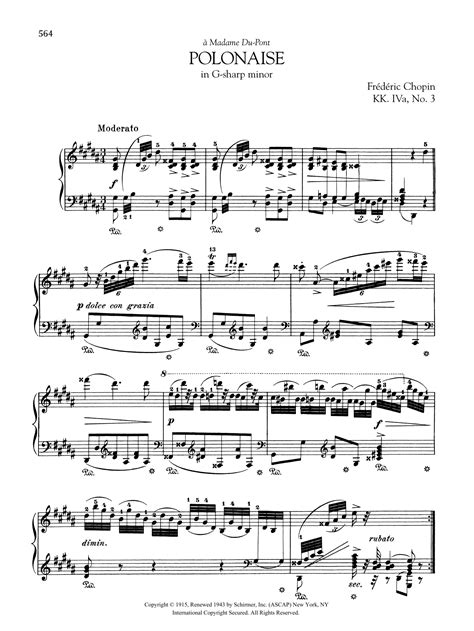 Polonaise in G sharp minor KK IVa No 3 Sheet Music Frédéric