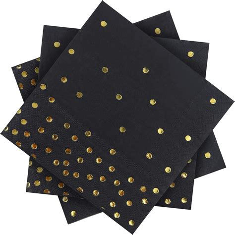 Amazon Black And Gold Napkins For Party Black Napkins Disposable