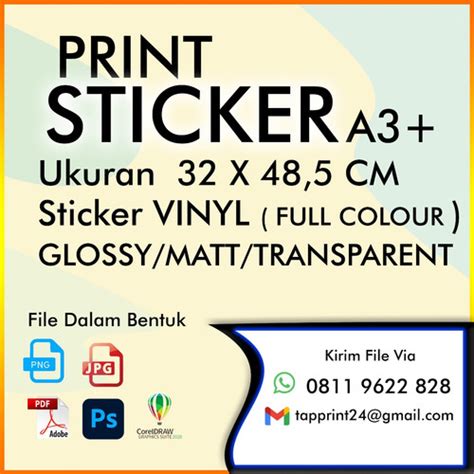 Jual Print Sticker Cetak Sticker Vinyl A Dan Kiss Cut Glossy