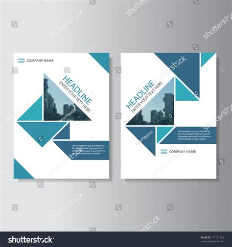 Blue Triangle Vector Annual Report Leaflet Brochure Flyer Template