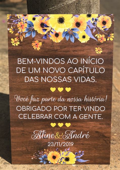 Placa Casamento Bem Vindos Recep O Convidados Elo