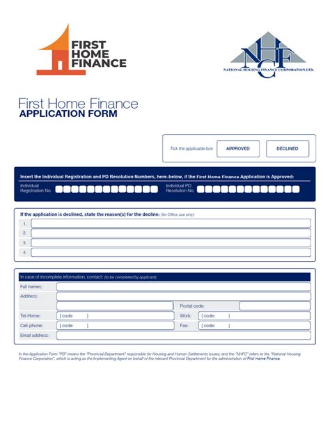 First Home Finance Application Form Pdf Justice Crime And Violence