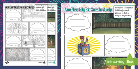 Finish The Bonfire Night Comic Strip Worksheet Twinkl