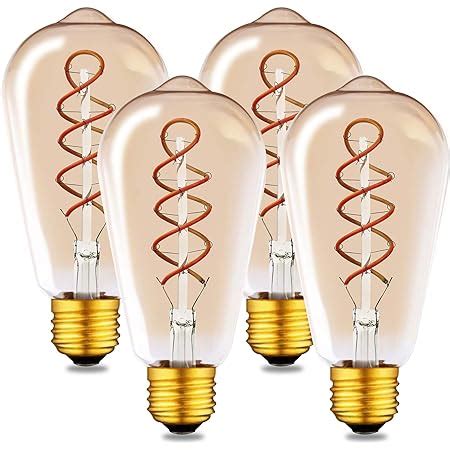 Ledora Vintage Edison Led Light Bulbs Dimmable W Spiral Flexible Led