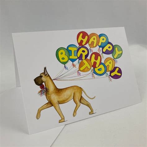 Great Dane Birthday Card Etsy