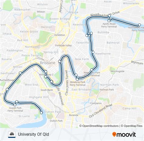 City Cat Upstream Uq Route Schedules Stops And Maps University Of Qld