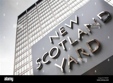 The New Scotland Yard Sign And Building Headquarters Of The