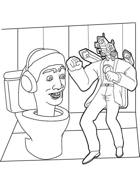 Skibidi Toilet Coloring Page