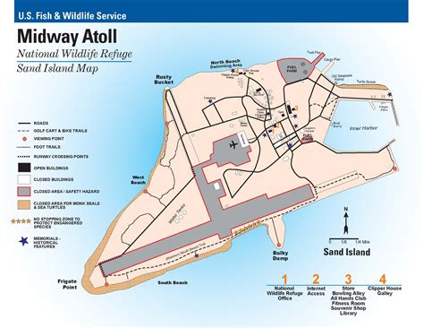 Midway Atoll Sand Island Map