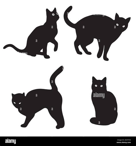 Vector Conjunto De Siluetas De Gatos Ilustraci N Aislada Sobre Fondo