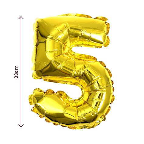 Gold Foil Number 5 Balloon | Hobbycraft