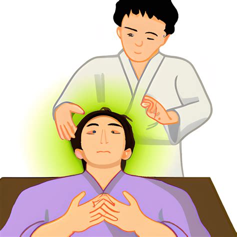 Man Reiki Healing Another Person Illustration · Creative Fabrica