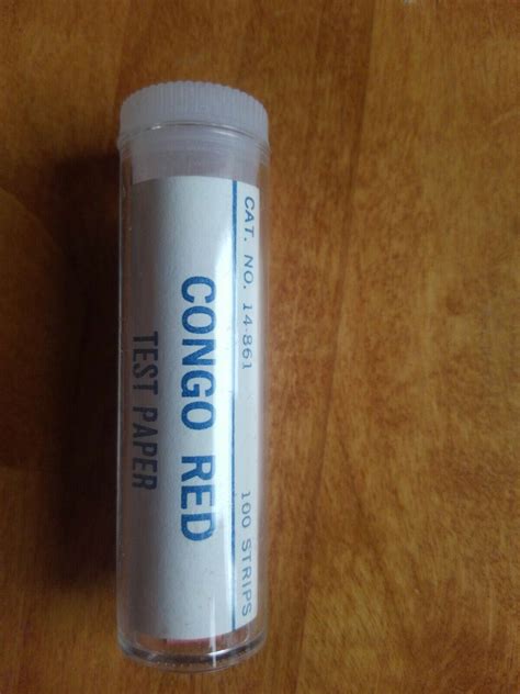 Strip Vial Fisher Scientific Co Congo Red Test Paper No Ebay