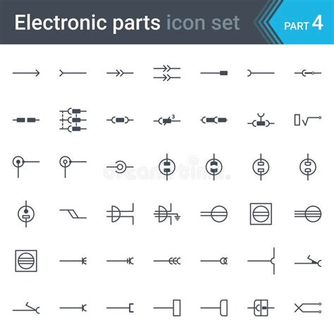 Electric And Electronic Circuit Diagram Symbols Set Of Electrical