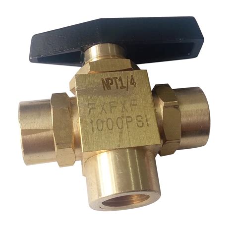 Brass 3 Way Ball Valve 1 4 Female Npt 1000 Psi Bv4 1 4 