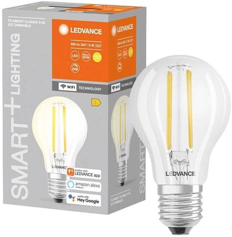 LEDVANCE LED Lampe SMART WiFi Classic A60 E27 EEK E 6 W 806 Lm