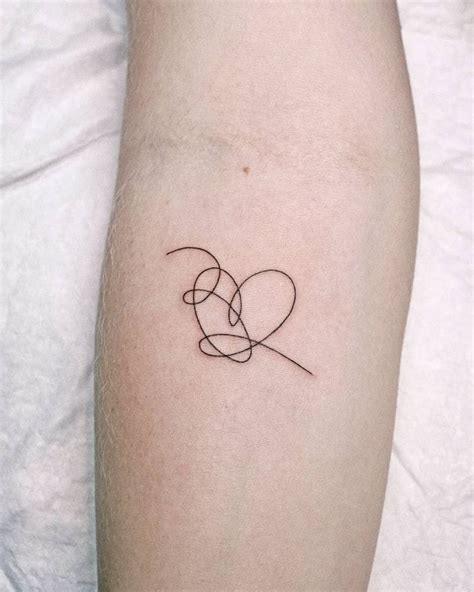 Bts Heart Tattoo Located On The Inner Forearm