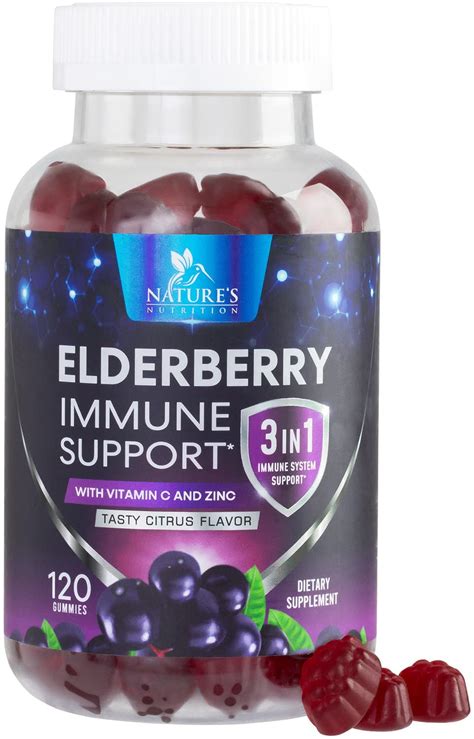 Premium Sambucus Elderberry Gummies With Vitamin C And Zinc Immune Support Gummy Vitamin