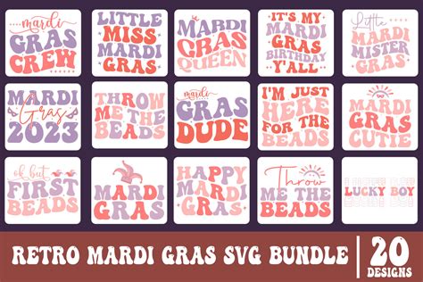 Retro Mardi Gras Svg Bundle Graphic By Design Hub Creative Fabrica