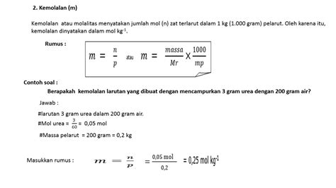 Contoh Soal Fraksi Mol Dan Molalitas Riset