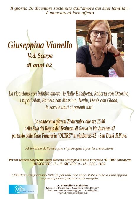 Vianello Giuseppina Onoranze Funebri Brollo E Stefanon