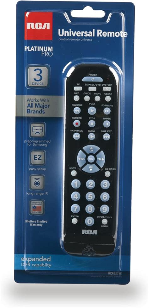 Rca 3 Device Universal Remote Control Platinum Pro Easy