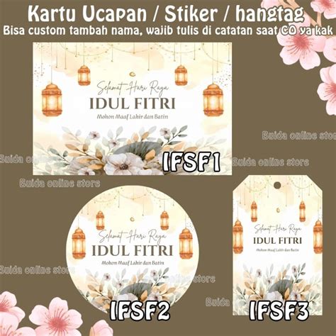 Jual Kartu Ucapan Stiker Hangtag Selamat Hari Raya Idul Fitri Label