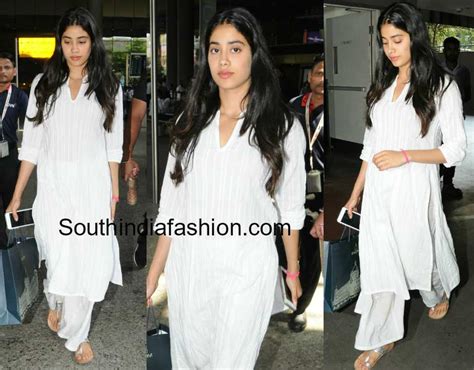 Janhvi Kapoor In A Simple White Palazzo Suit South India Fashion