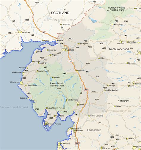 Cumbria Map England County Maps Uk