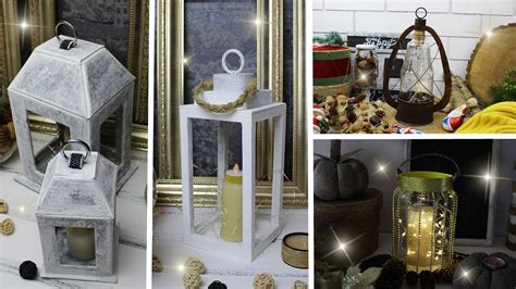 DIY Декоративный ФОНАРЬ своими руками 💡 4 ИДЕИ из разных доступных ...