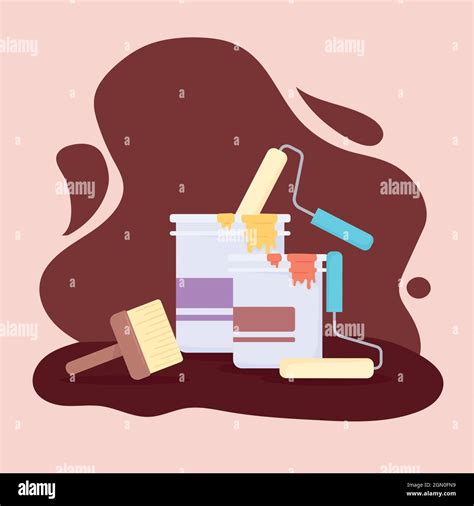 Paint Bucket And Roller Stock Vector Image Art Alamy