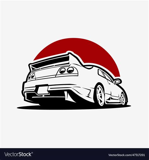 Premium Japanese Sport Car Jdm Sticker Royalty Free Vector