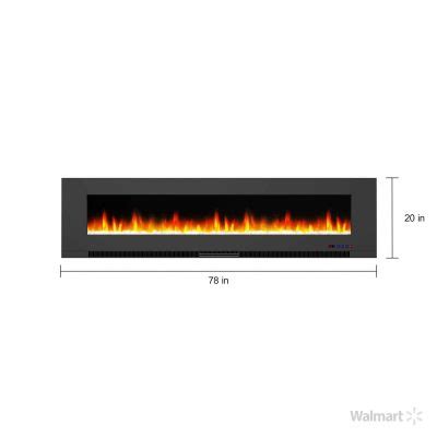 Cambridge Wall Mount Electric Fireplace Heater With Multi Color Led