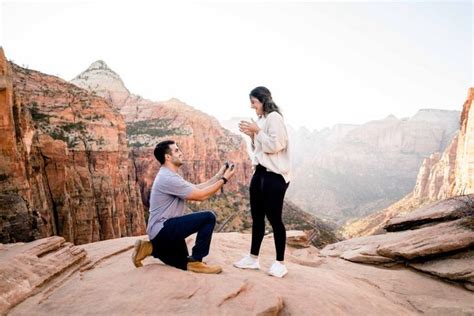 Marriage Proposal in Zion National Park! | Proposal photographer ...