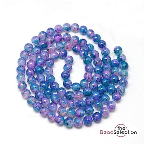 150 Dragon Vein Marbled Drawbench Round Glass Beads 6mm Blue Purple