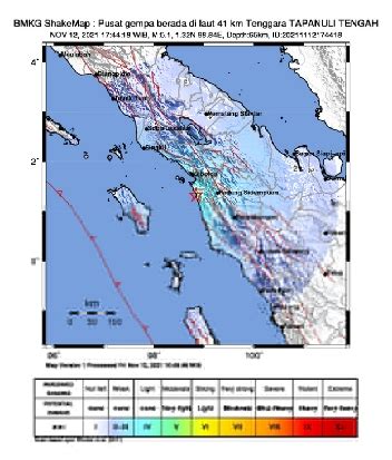 Gempa Berkekuatan M5 1 Guncang Tapanuli Tengah Getarannya Dirasakan