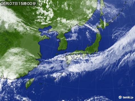 過去の気象衛星日本付近2018年06月07日 日本気象協会 Tenkijp