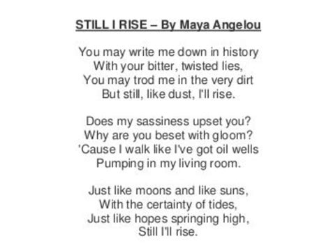 Maya Angelou Poems Still I Rise