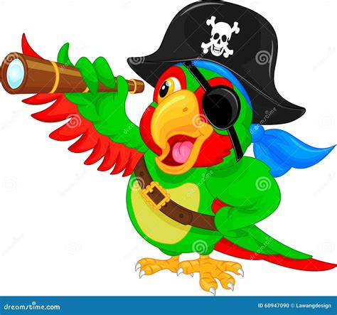 Pirate Parrot Cartoon Stock Vector Illustration Of Showing 60947090