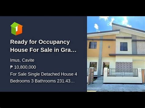 Ready For Occupancy House For Sale In Grand Parkplace Imus Cavite Rfo