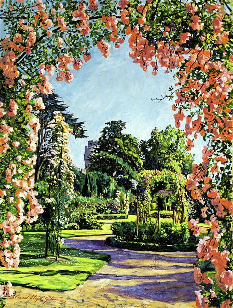 Castle Rose Garden Painting by David Lloyd Glover